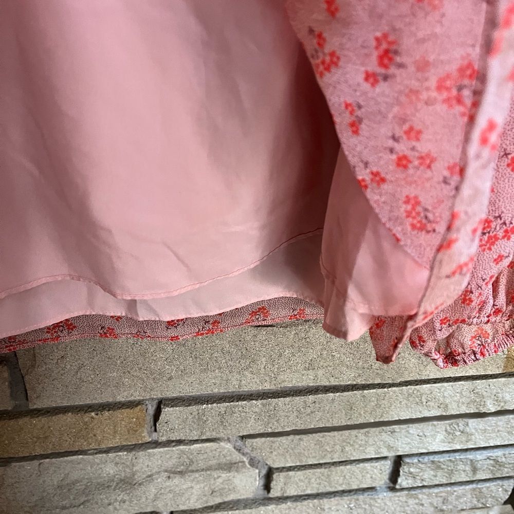 Boden Janie Long Sleeve Mock Neck Pink Ditsy Floral Blouse Size 16 - Picture 9 of 13